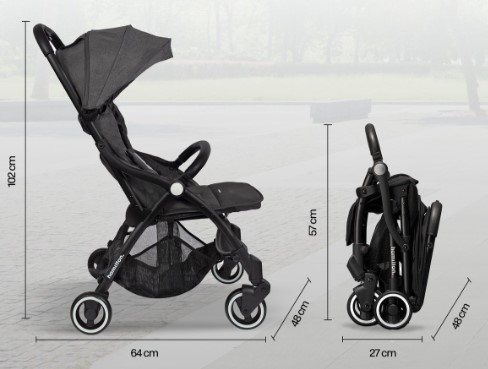 Ingeklapte buggy afmetingen Hamilton One Sport R1