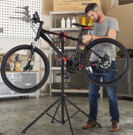Montagestandaard fiets verstellen