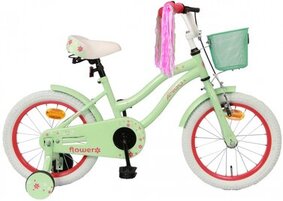 amigo flower kinderfiets groen