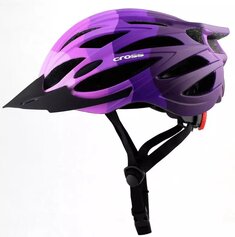 Cross-fietshelm met zonneklep Paars