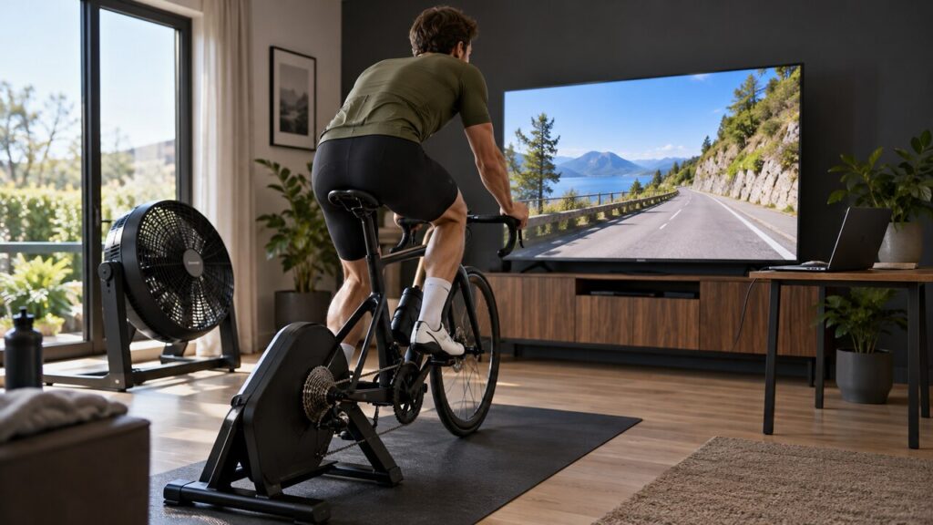 Fietser met zwift